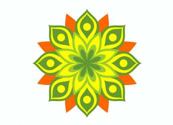 Yoga flower icon in yoga studio logos